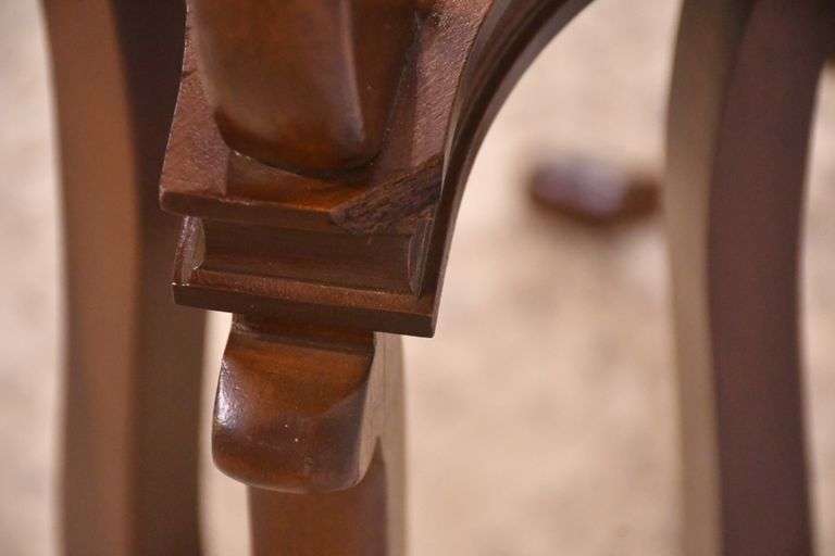 Pair of tall mahogany plant stands; 68-6923