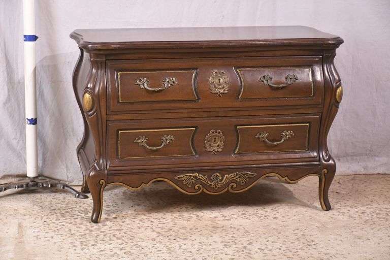 Bombe style 2 drawer commode; 68-6868