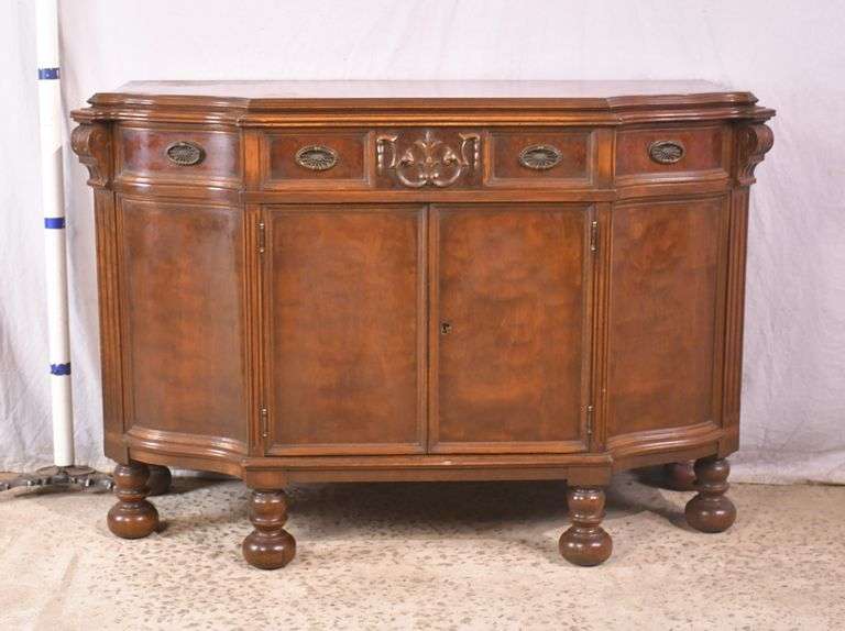 Carved walnut server with 3 drawers and 2 doors; 74-12809C
