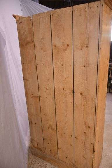 Early pine 4 door cupboard; 74-12772
