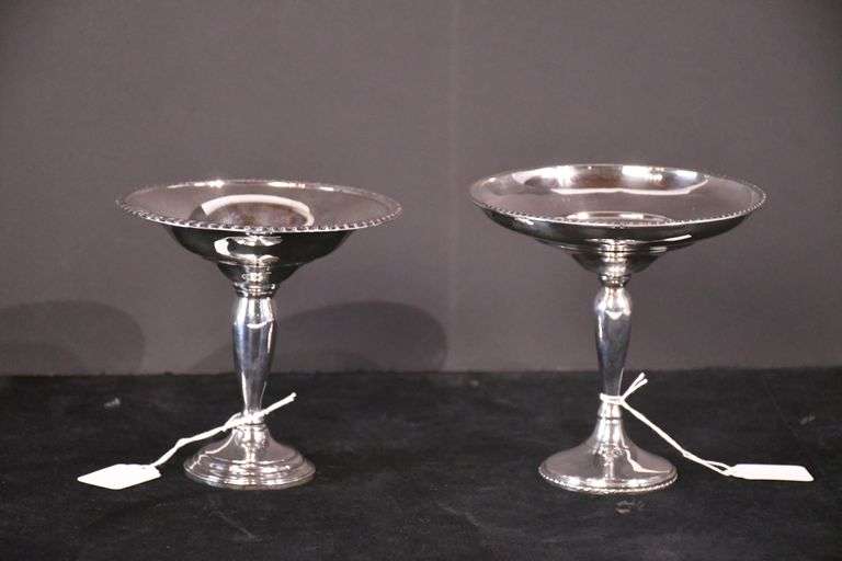 2 sterling silver compotes; 4171-029