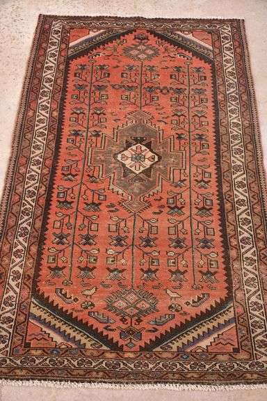 3.7'x5.9' hand knotted vintage Persian Shirazi rug; 40-156934