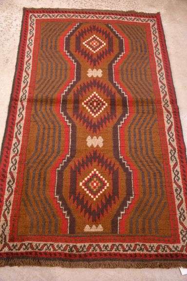3.8'x6.3' hand knotted vintage Persian Baluchi rug; 40-156733