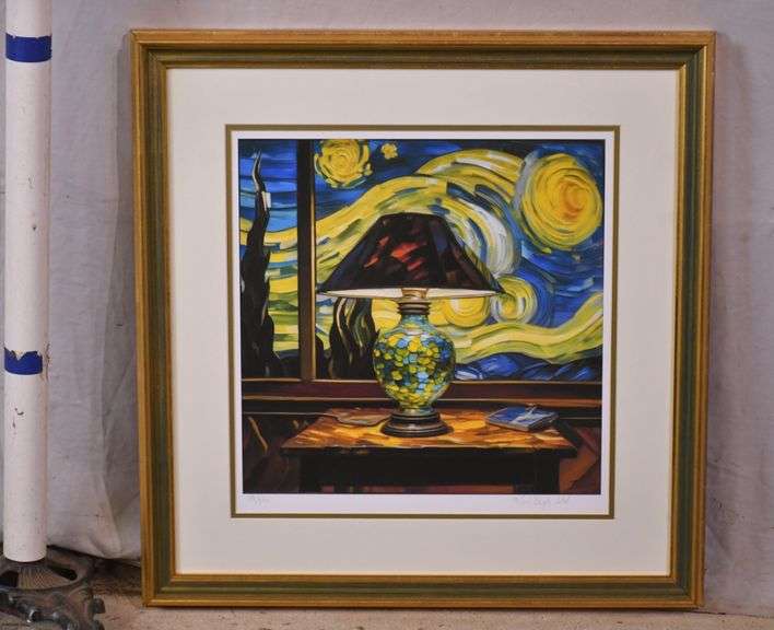 Limited edition framed print "Stain Glass Lamp 2" by Van Gogh Limited Co.; 975-1767
