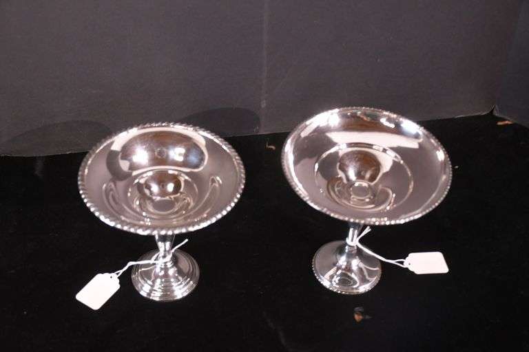2 sterling silver compotes; 4171-029