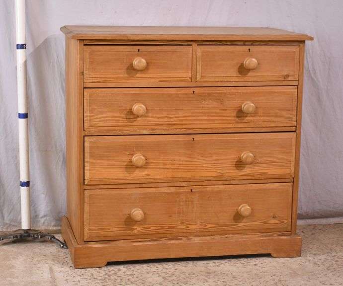 Pine 2-over-3 drawer chest; 74-12771