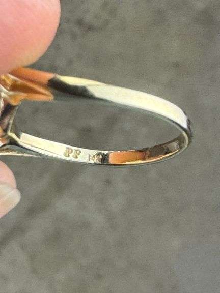 14kt gold solitaire pearl ring; 13227-017