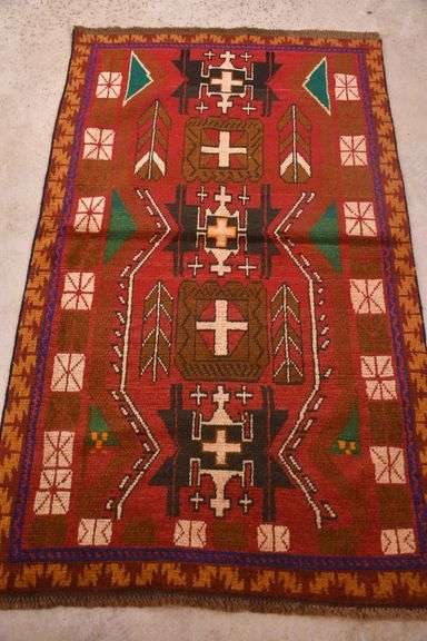 3.8'x6.0' hand knotted vintage Persian Baluchi rug; 40-156729