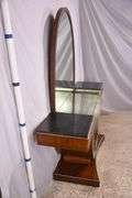 Bogart mahogany vanity with oval beveled mirror; 68-6946