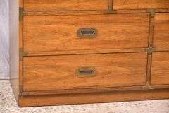 Bernhardt oak campaign style 7 drawer dresser; 68-6816B