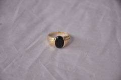 10k gold ring with onyx stone; 13227-008
