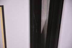 Two framed mid-century style atomic cat prints; 975-1809