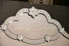 Venetian mirror with etched mirror surround; 68-6949