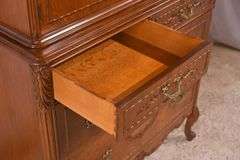 Inlaid walnut French style chest on chest with fitted interior; 68-6878A