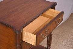 Ethan Allen mahogany two-tier 2 drawer side table; 74-12761