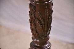 Carved mahogany king size 4 poster rice bed with rails; 68-6929