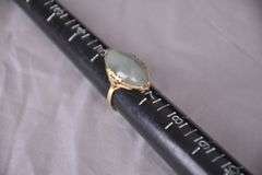 14kt gold ring with marquis jade stone; 13227-016