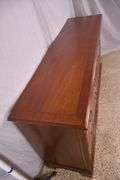 Ethan Allen inlaid crotch mahogany 9 drawer dresser; 68-6897C