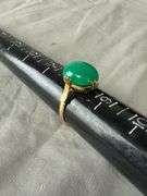 14k gold solitaire chrysoprase cocktail ring; 13227-015