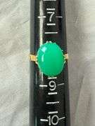 14k gold solitaire chrysoprase cocktail ring; 13227-015