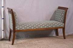Long bench with upholstered seat and sides; 74-12767