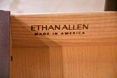 Ethan Allen mahogany two-tier 2 drawer side table; 74-12761