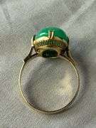 14k gold solitaire chrysoprase cocktail ring; 13227-015