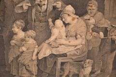 Framed vintage engraving "The Blind Fiddler" by David Wilkie; 336-4476