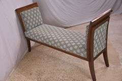 Long bench with upholstered seat and sides; 74-12767