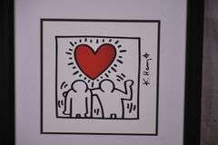 Framed print "Couple with Heart" by Keith Haring; 975-1789