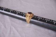 Ladies' 10kt gold Barnwell Highschool 1968 class ring with ruby center stone; 13227-027