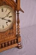 Winterhalder & Hofmeier Victorian era clock with carved oak case; 1086-017