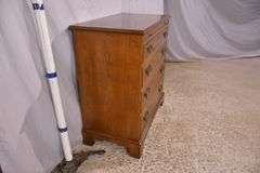 Baker burl walnut 4 drawer bachelor's chest with brushing slide; 68-6851