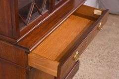 Inlaid crotch mahogany china cabinet; 74-12774