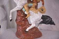 Ceramic Native American on horse statue; 17216-151