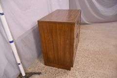 Bernhardt oak campaign style 3 drawer bachelor's chest; 68-6816C
