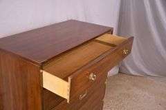 Bernhardt oak campaign style 5 drawer chest; 68-6816A