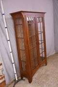 Ethan Allen cherry Arts & Crafts style 2 door display cabinet; 68-6862