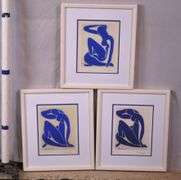 Group of 3 framed prints "Blue Nude I/II/III" by Henri Matisse; 975-1791