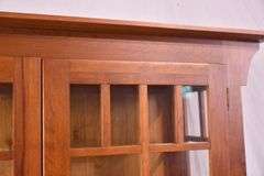 Ethan Allen cherry Arts & Crafts style 2 door display cabinet; 68-6862
