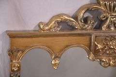 Carolina Mirror Co. large mirror with ornate black and gold frame; 1116-720