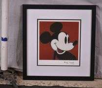 Framed print "Mickey Mouse on Red" by Andy Warhol; 975-1803
