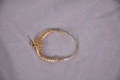 Gold-toned crescent moon pendant; 13227-011