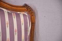 Edward Ferrell Ltd. carved French style open armchair with down cushion; 68-6917
