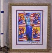Framed print "God Bless America" by Peter Max; 975-1785