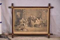 Framed vintage engraving "The Blind Fiddler" by David Wilkie; 336-4476