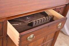 Drexel Heritage mahogany server with reeded columns; 68-6858