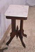 Eastlake style side table with marble top; 28-2718