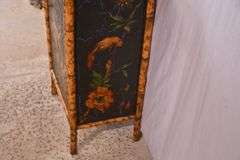 Decorated bamboo single door cabinet; 74-12797