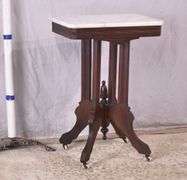 Eastlake style side table with marble top; 28-2718